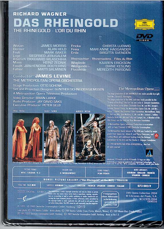 Wagner: Das Rheingold - James Morris, Christa Ludwig, Metroploitan Opera, James Levine DVD