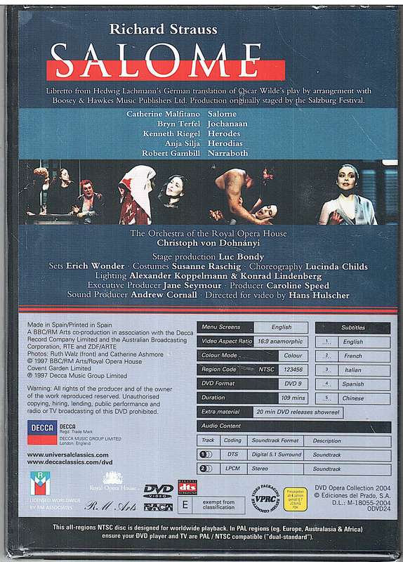 Strauss: Salome - Catherine Maltifano, Bryn Terfel, Royal Opera, Christoph von Dohnanyi DVD