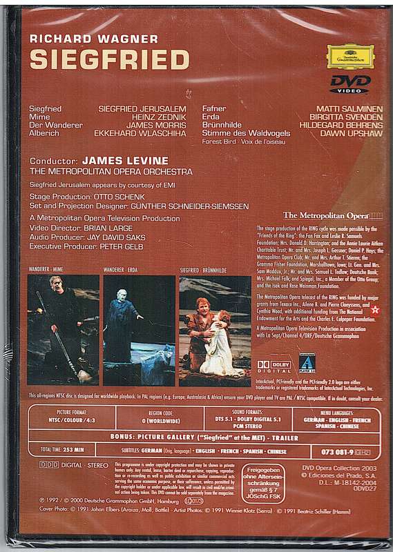 Wagner: Siegfried - Siegfried Jerusalem, James Morris, Metropolitan Opera, James Levine Pt2 DVD