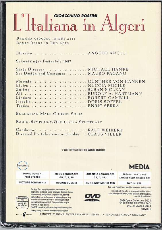 Rossini: L'Italiana in Algeri - Doris Soffel, Robert Gambill, Stuttgart Symphony, Ralf Weikert DVD
