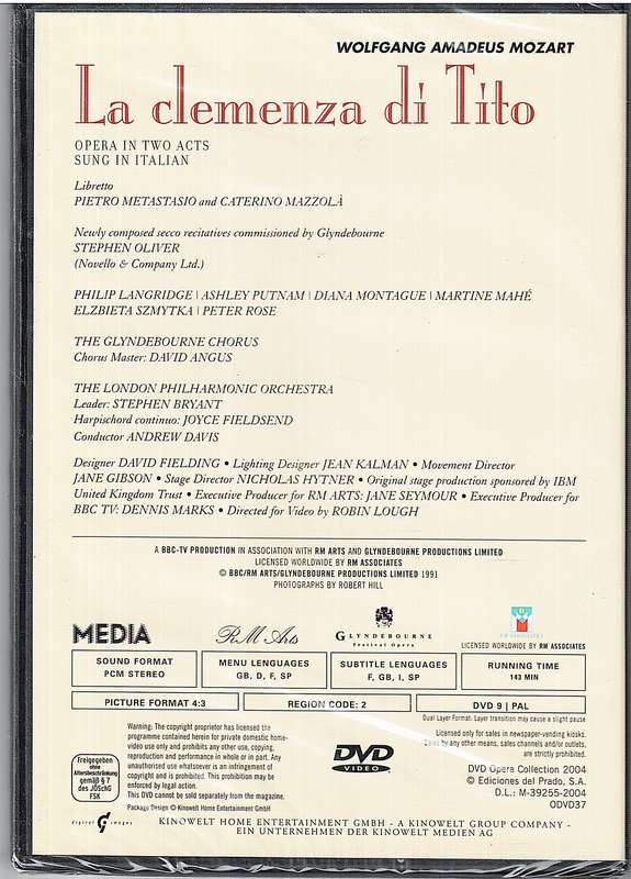 Mozart: La Clemenza di Tito - Philip Langridge, Ashley Putnam, London Philharmonic, Andrew Davis DVD