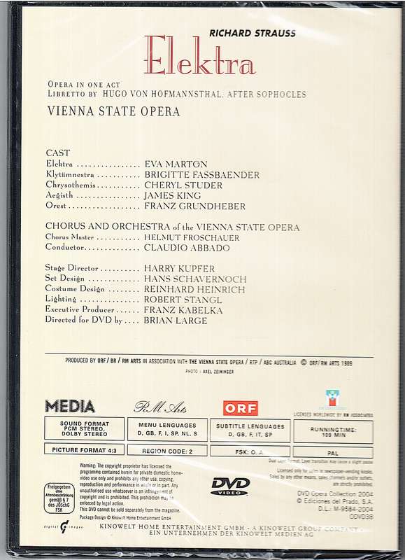 Strauss: Elektra - Eva Marton, Brigitte Fassbaender, Vienna State Opera, Claudio Abbado DVD