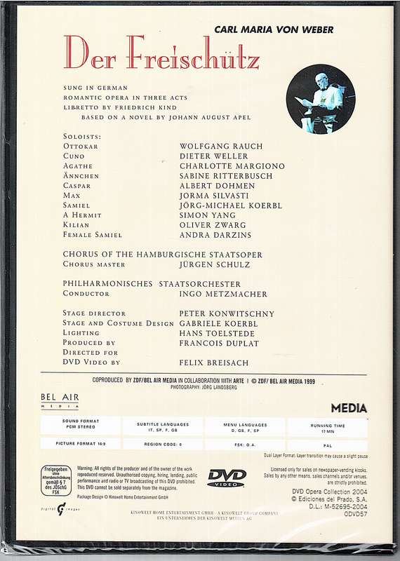 Weber: Der Freischutz - Jorma Silvasti, Charlotte Margiono, Hamburg State Opera, Ingo Metzmacher DVD