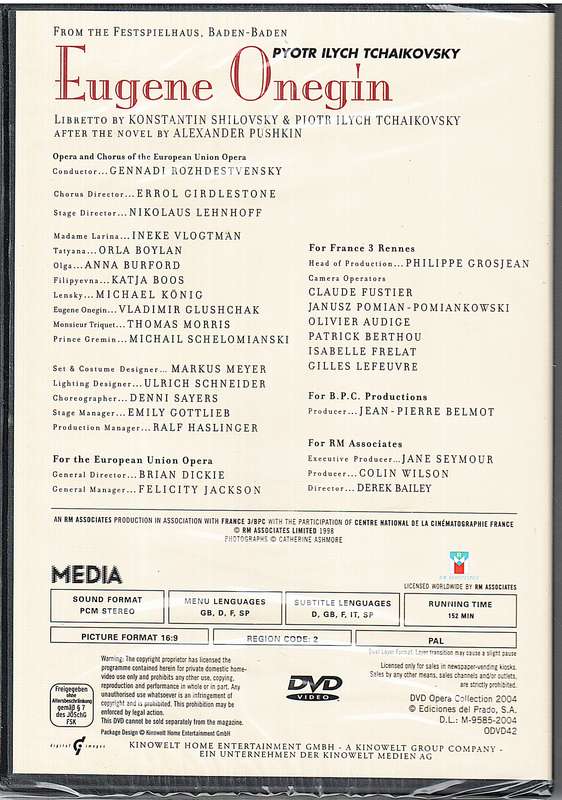 Tchaikovsky: Eugene Onegin - Ineke Vlogtman, Orla Boylan, European Union Opera DVD
