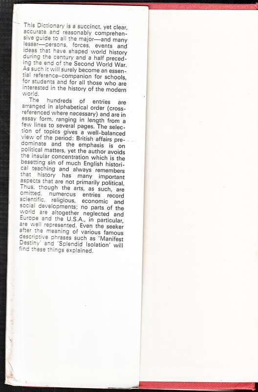 A Dictionary of Modern History: 1789-1945 - AW Palmer