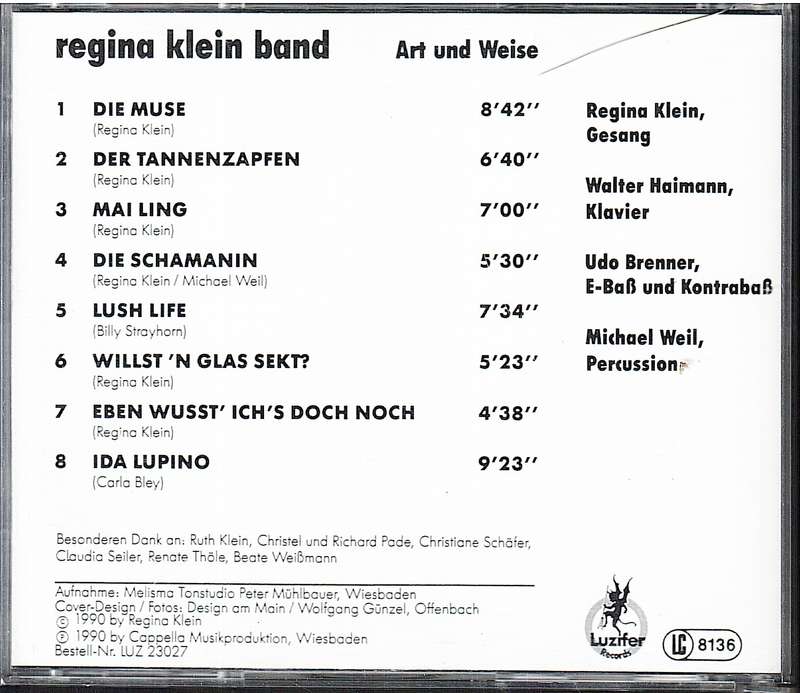 Regina Klein Band - Art und Weise CD [INSCRIBED BY REGINA KLEIN]