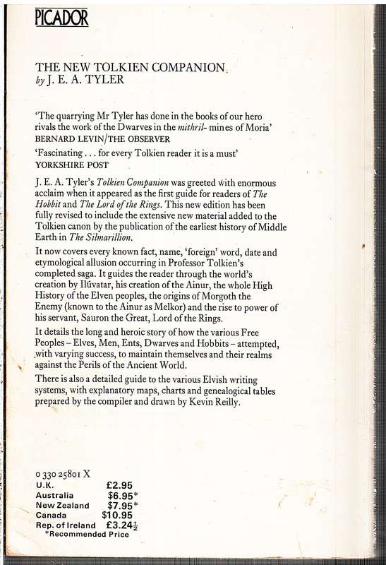 The New Tolkien Companion: The Classic Guide to Middle Earth - JEA Tyler
