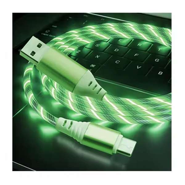 3 Pack USB to Type C cable with flowing luminous LED