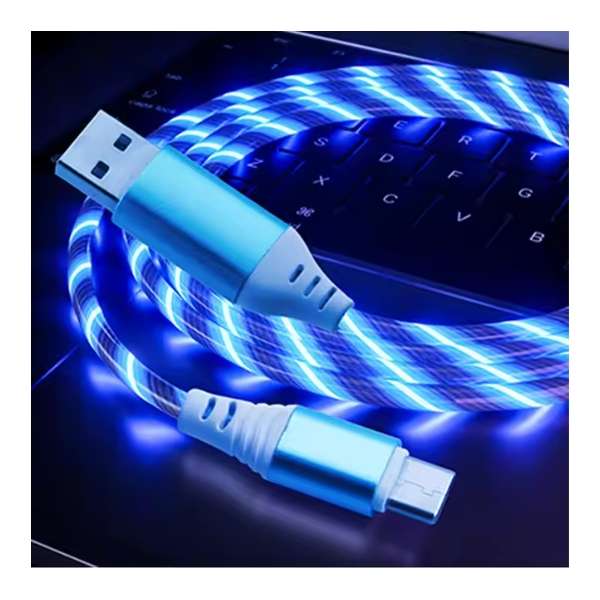 3 Pack USB to Type C cable with flowing luminous LED