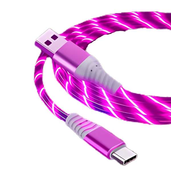 3 Pack USB to Type C cable with flowing luminous LED