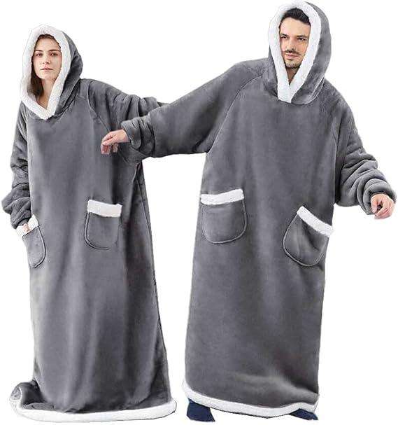 Extra Long Hoodie Blanket Sweatshirt  Super Warm & Oversized for Men and Women