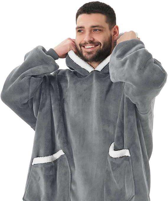 Extra Long Hoodie Blanket Sweatshirt  Super Warm & Oversized for Men and Women