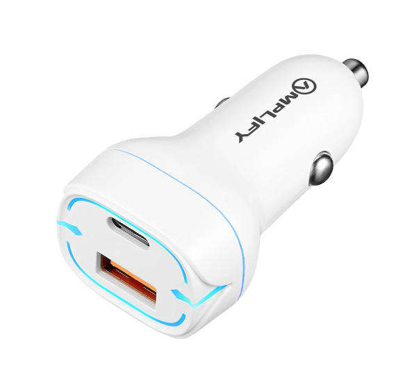 Amplify Dual Car Charger 32W Type C And Usb Inputs