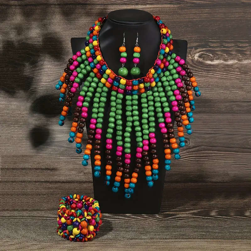 4pcs Earrings Necklace Plus Bracelet