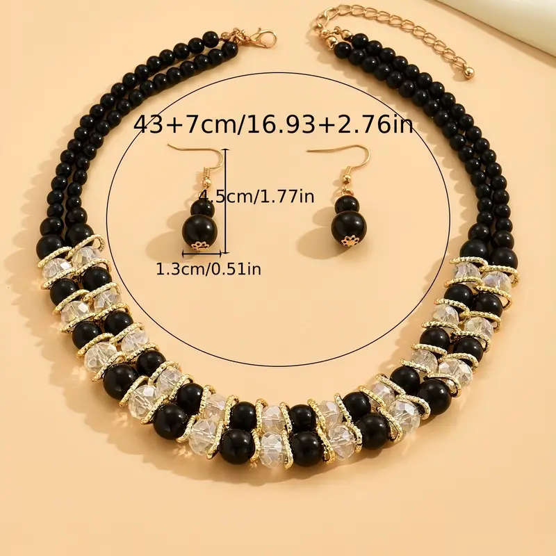 Pair of Earrings and Necklace Jewelry Set