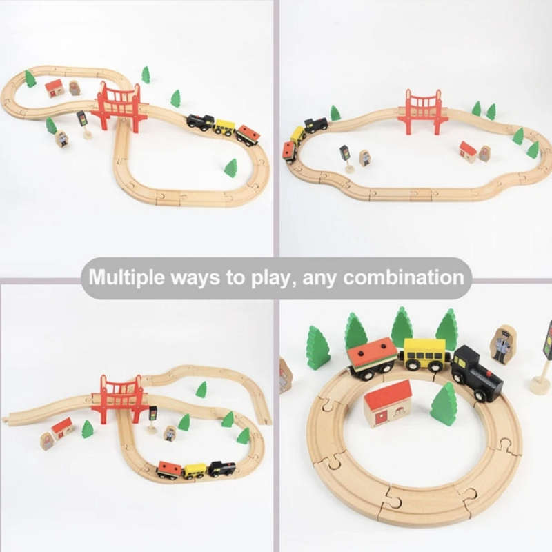 39 piece wooden train set