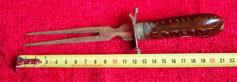 Carving Set in Teak and Brass Sheath - Made in India