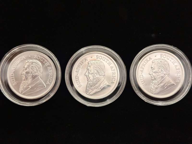 3x 2021 Silver KRUGERRANDS in Capsule - Bid per coin