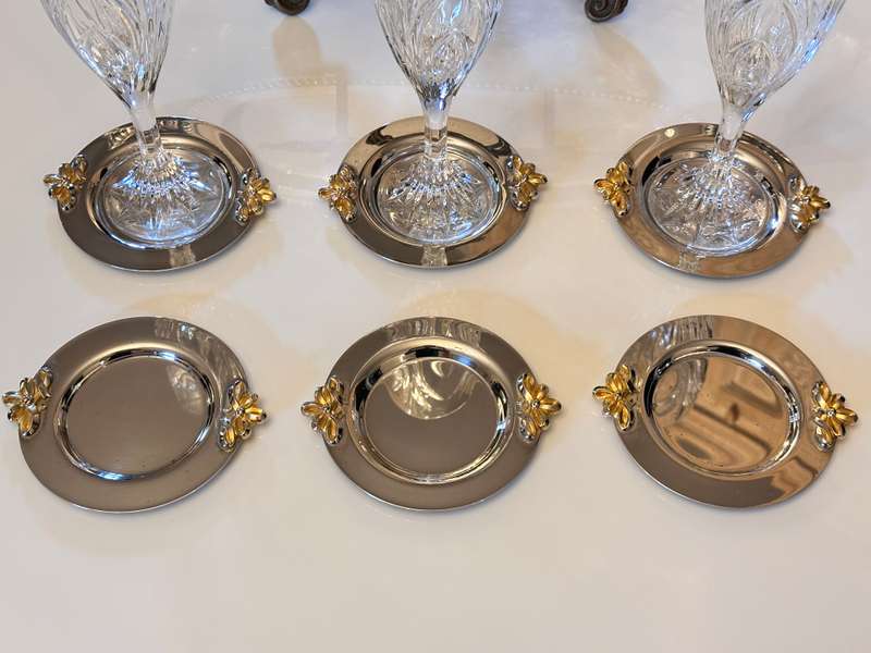 Beautiful Vintage Table setting Glass placement holders- Set of 6