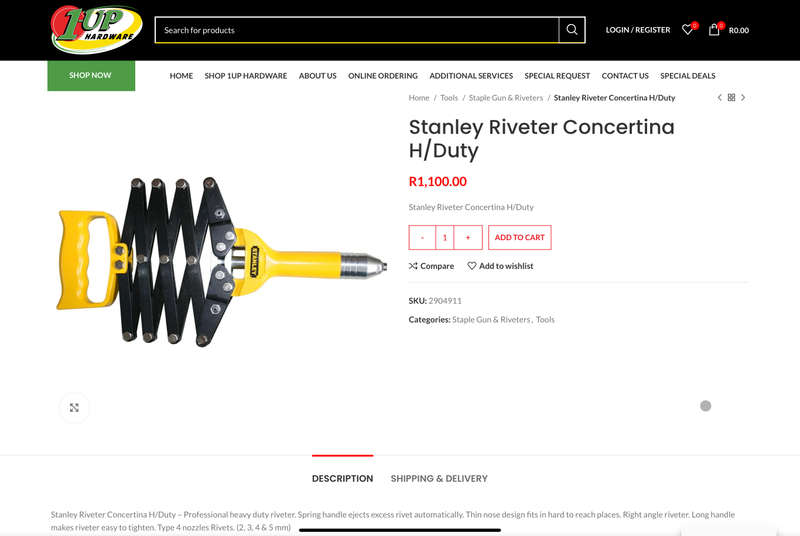 STANLEY Riveter Concertina H/Duty
