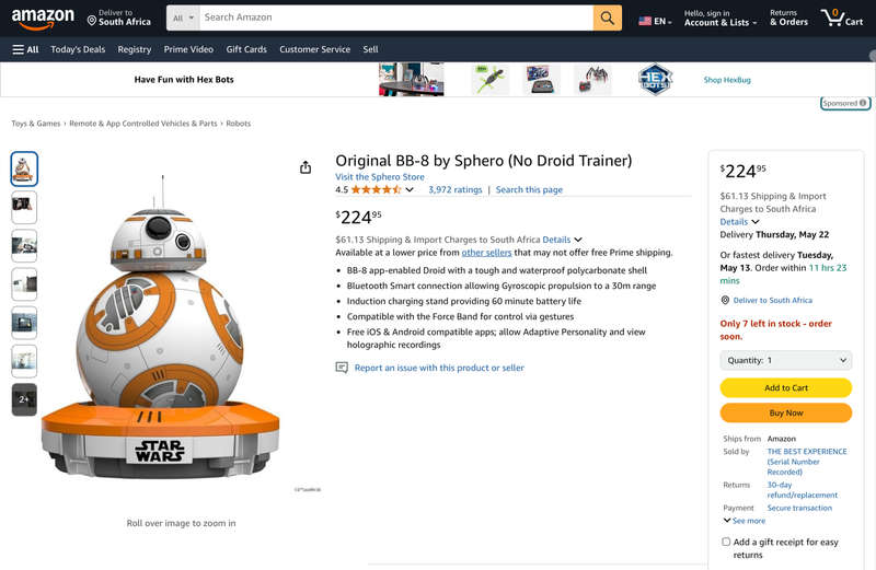 Star Wars BB8 Sphero Collectable in Original Box