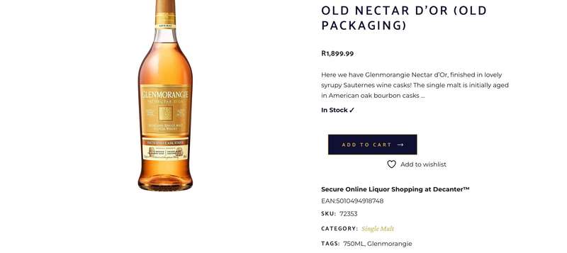 Glenmorangie Nectar DOR - Old Bottling Whisky in Original Box