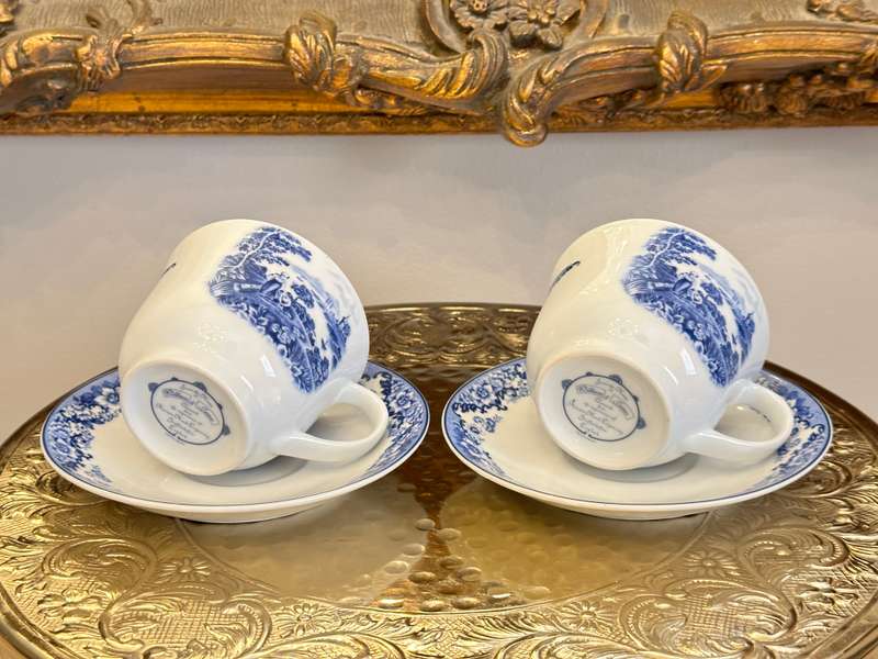 RARE VINTAGE STAFFORDSHIRE ENGLAND CUP SET OF 2