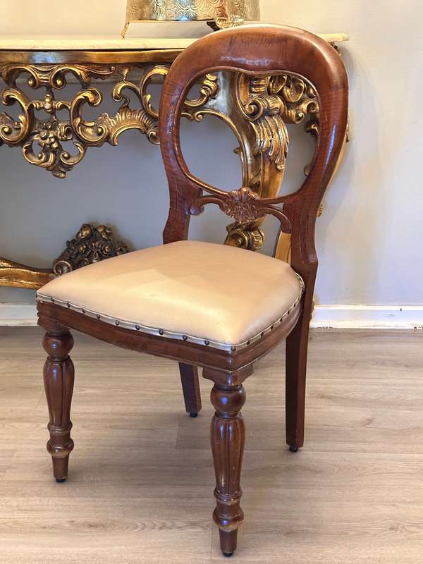 Elegant Vintage Victorian Balloon Back Chair