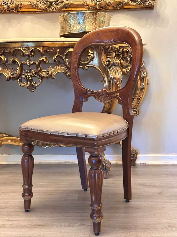 Elegant Vintage Victorian Balloon Back Chair