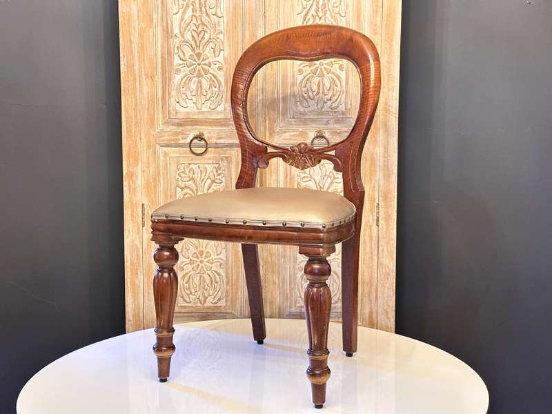 Elegant Vintage Victorian Balloon Back Chair