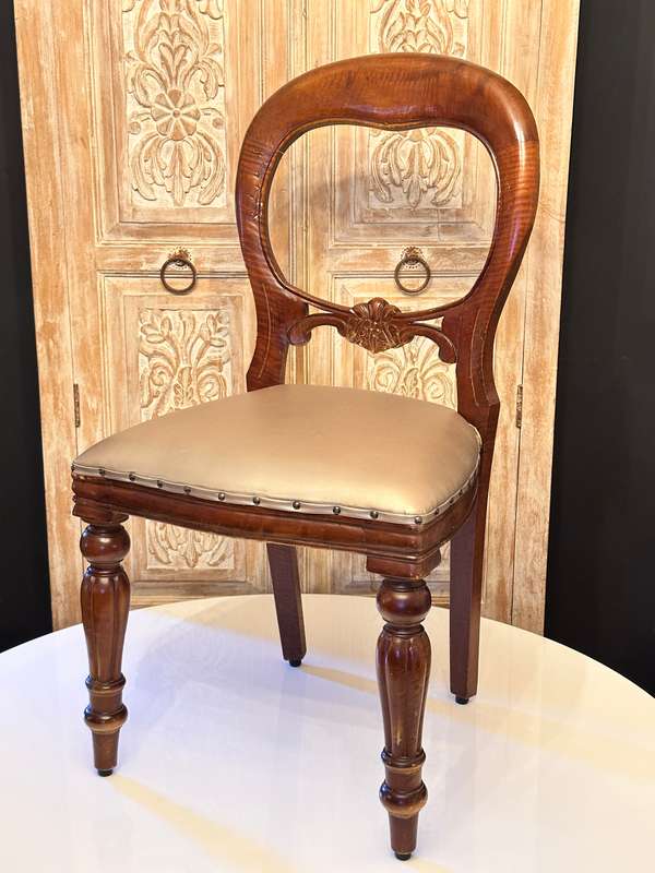 Elegant Vintage Victorian Balloon Back Chair