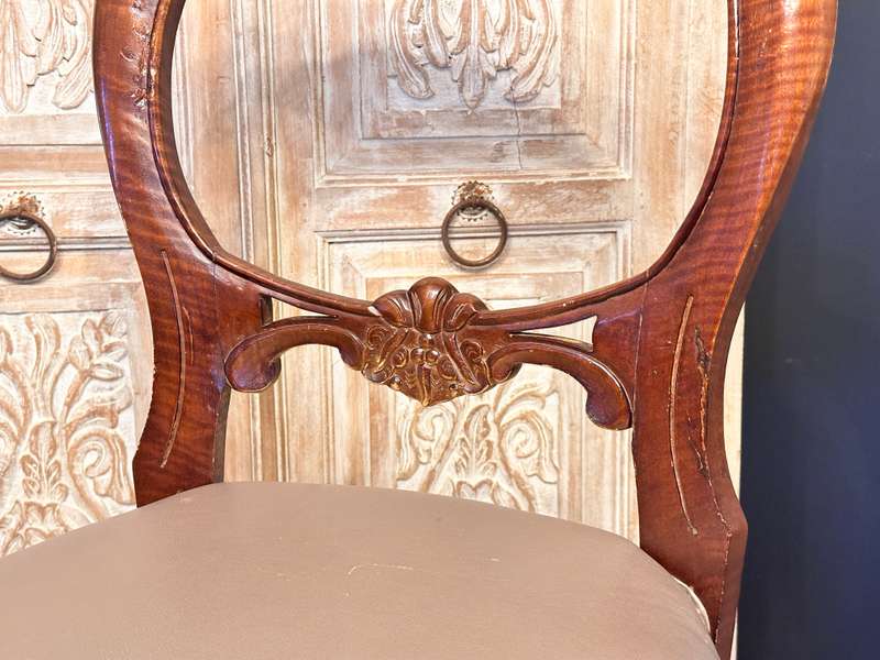 Elegant Vintage Victorian Balloon Back Chair