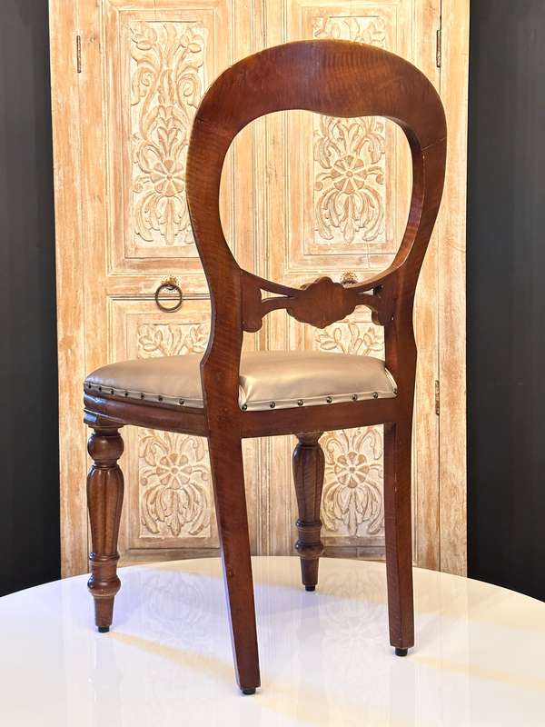Elegant Vintage Victorian Balloon Back Chair
