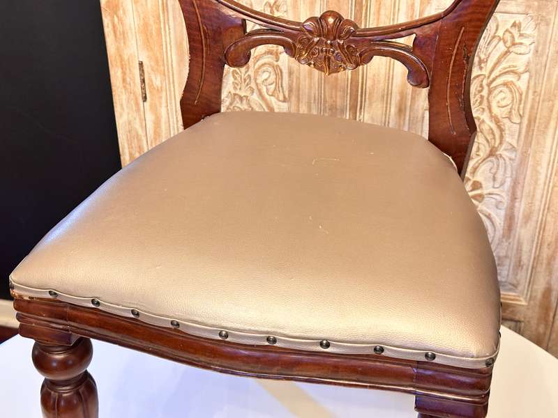 Elegant Vintage Victorian Balloon Back Chair