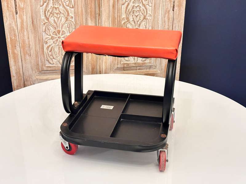 Multipurpose Garage Chair with Rotatable Wheels & Tool Tray