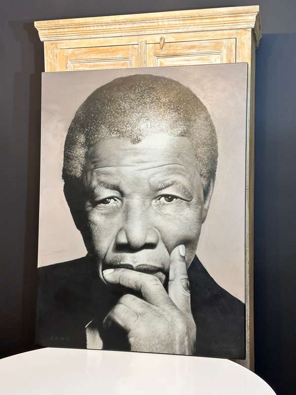 Original Wakaba Mutheki Authorised Mandela portrait -The Thinking Mandela