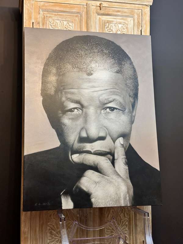 Original Wakaba Mutheki Authorised Mandela portrait -The Thinking Mandela