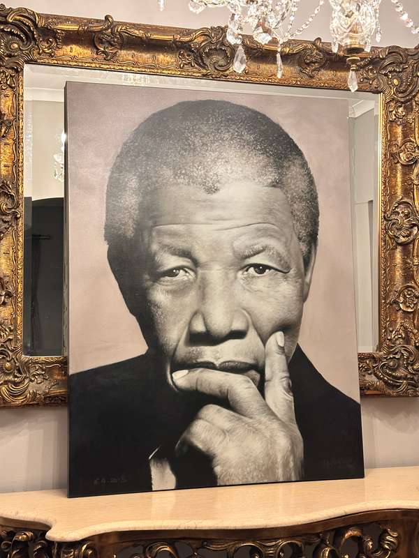 Original Wakaba Mutheki Authorised Mandela portrait -The Thinking Mandela