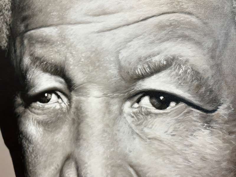 Original Wakaba Mutheki Authorised Mandela portrait -The Thinking Mandela