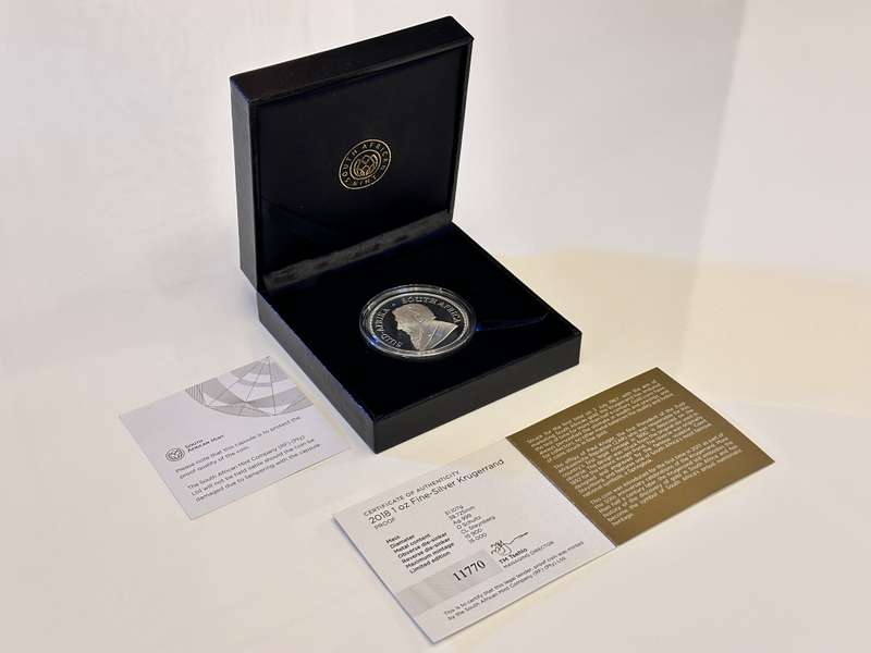 2018 1oz Fine-Silver Proof KRUGERRAND with Box & Certificate