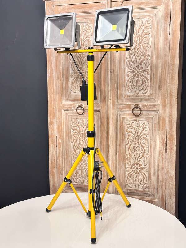 Double LED Floodlight on Adjustable Tripod Stand