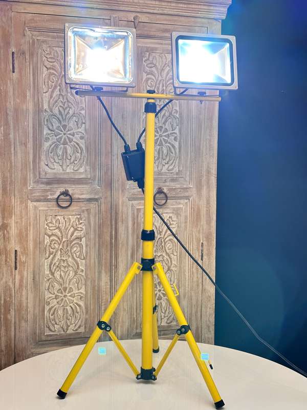 Double LED Floodlight on Adjustable Tripod Stand
