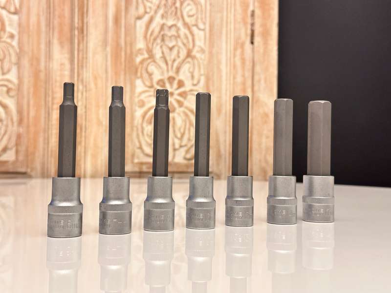 1/2 Drive 7 Piece Chrome Vanadium Hex Bit Socket Set 100mm