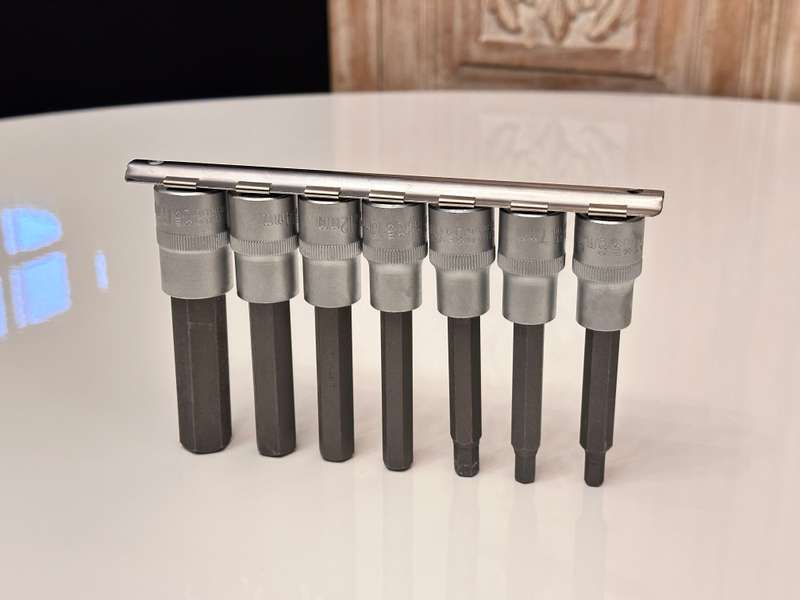 1/2 Drive 7 Piece Chrome Vanadium Hex Bit Socket Set 100mm
