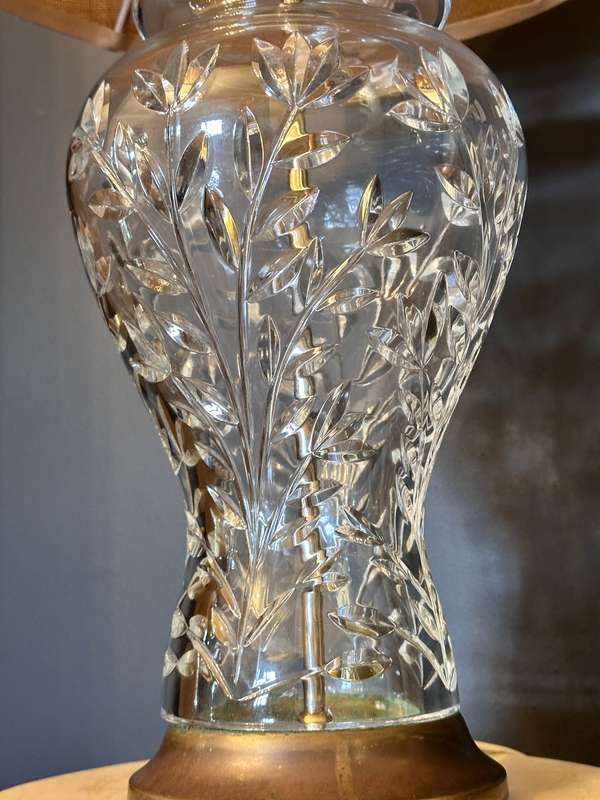 Exquisite Large Cut Crystal Vintage Lamp