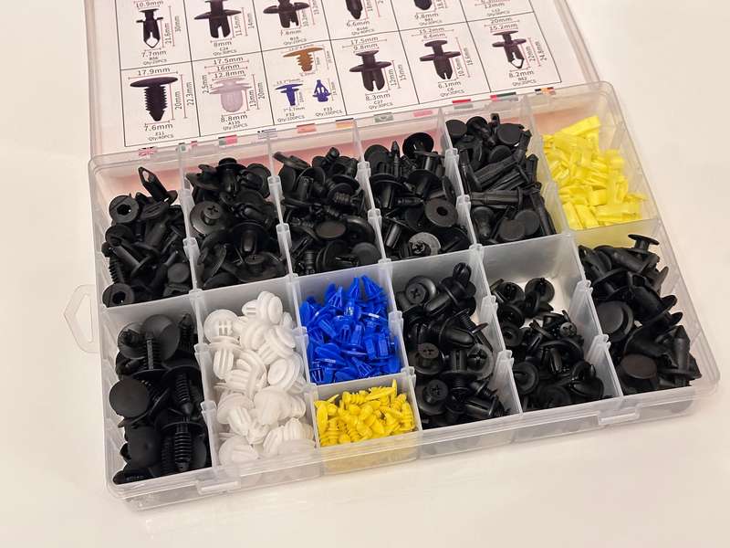 Large Clip & Fastener Retainer Set with 13 Sizes