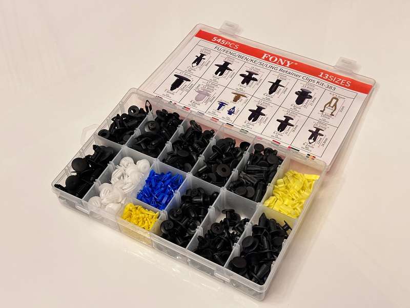 Large Clip & Fastener Retainer Set with 13 Sizes