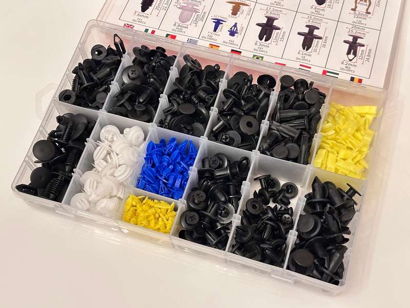 Large Clip & Fastener Retainer Set with 13 Sizes