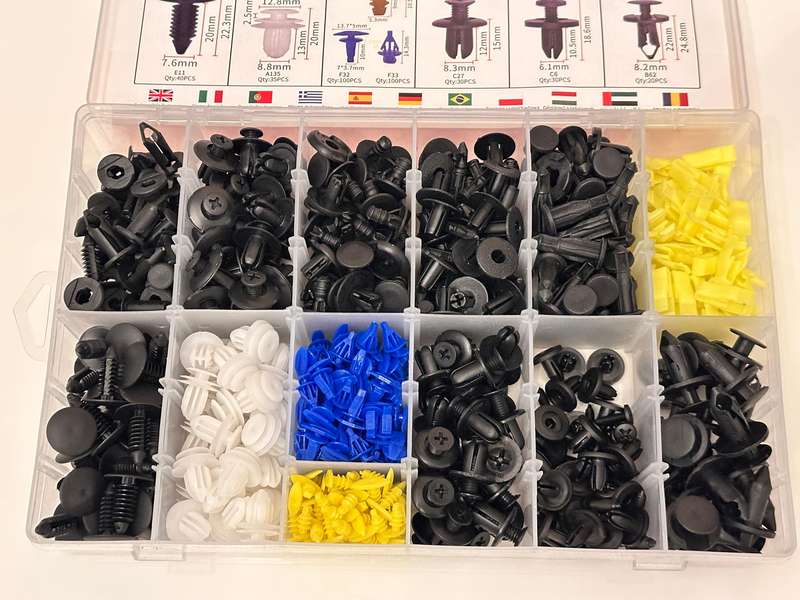 Large Clip & Fastener Retainer Set with 13 Sizes