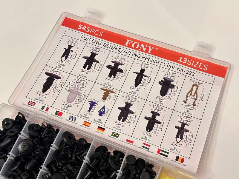 Large Clip & Fastener Retainer Set with 13 Sizes